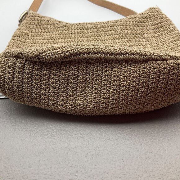 Frankie & Johnnie Shoulder Bag Purse Beige Crochet Rope Floral Coastal Boho - Picture 8 of 13